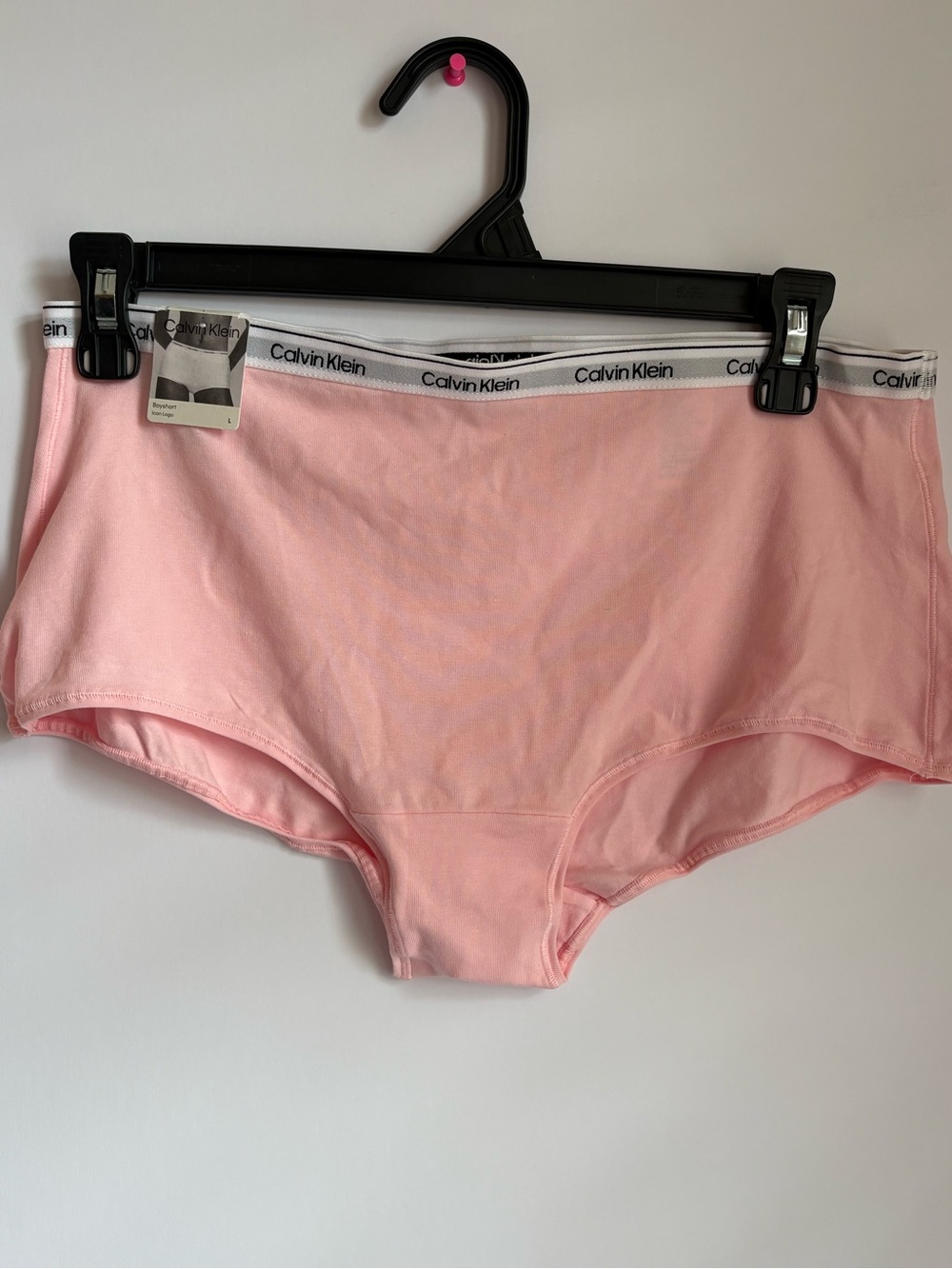 Calvin Klein Light Pink Cotton Boyshorts with Logo Waistband
